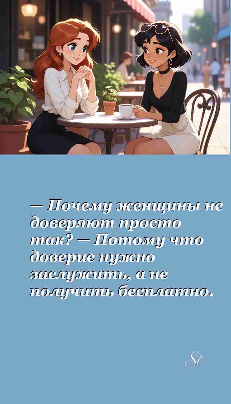 Почему женщины не доверяют просто так анекдот о жизни