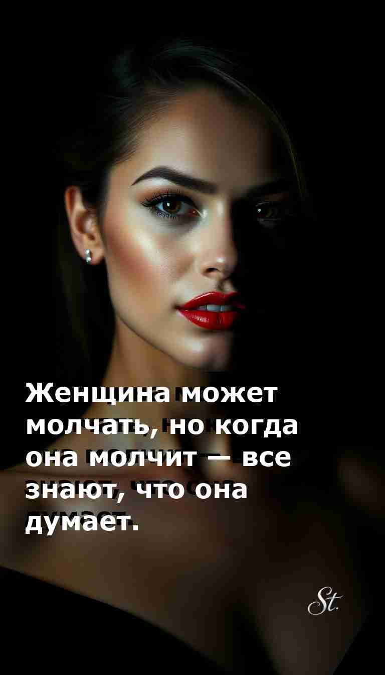 Молчание женщины это лучший сарказм жизни