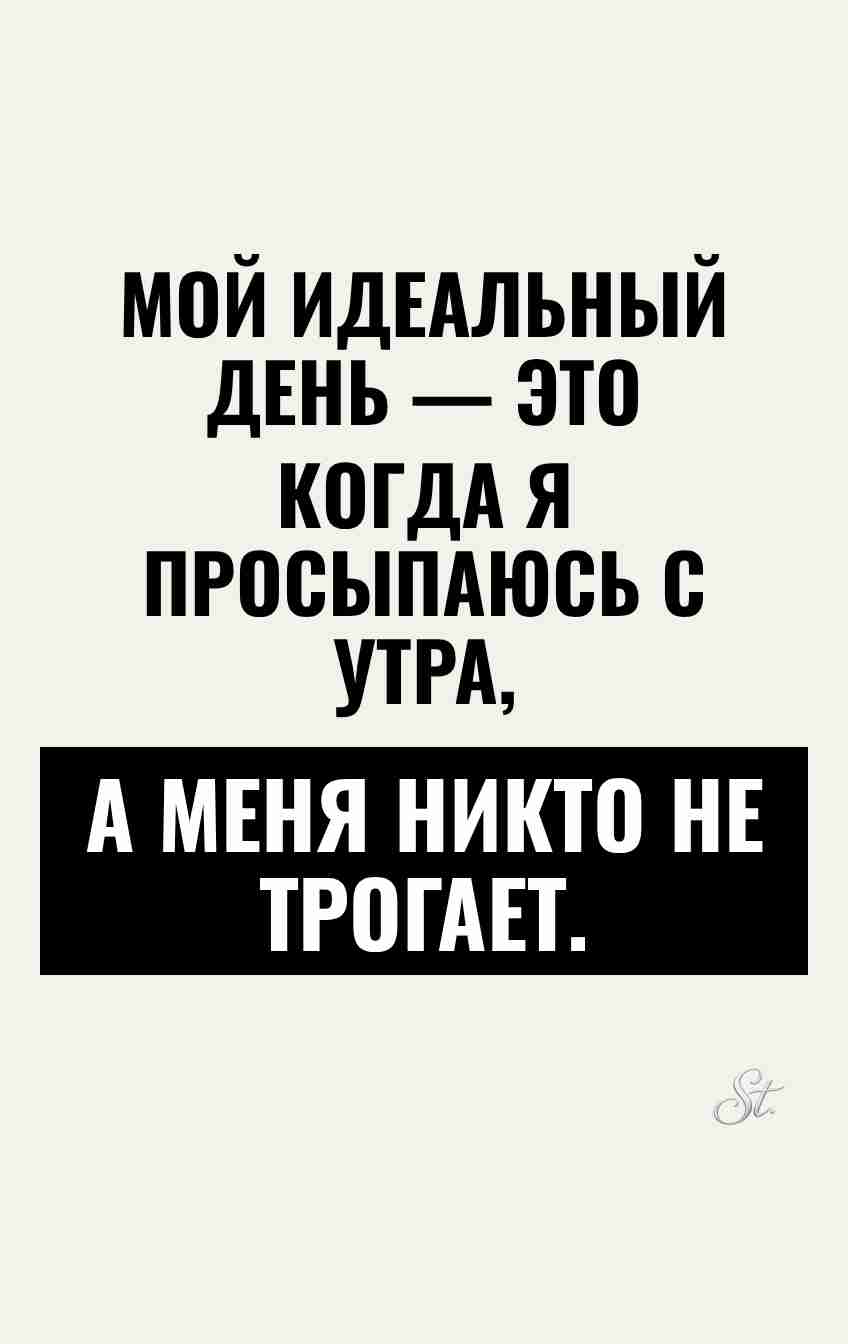 Смешной сарказм про идеальный женский день